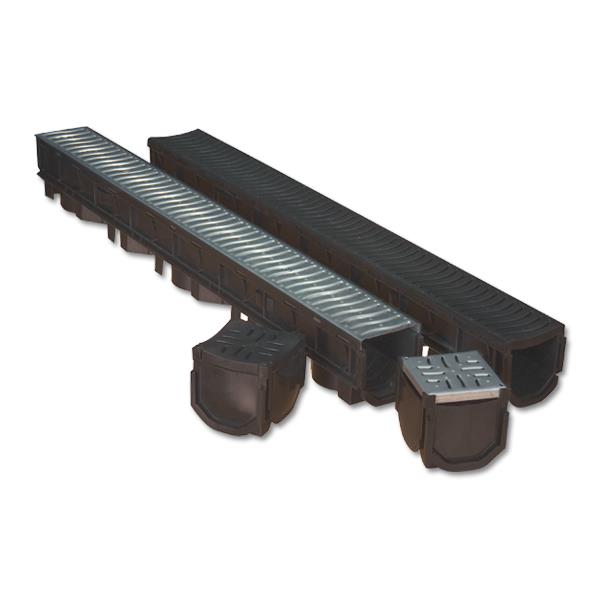 FloPlast Galvanised Channel Drain Garage Pack FloPlast Galvanised Channel Drain Garage Pack