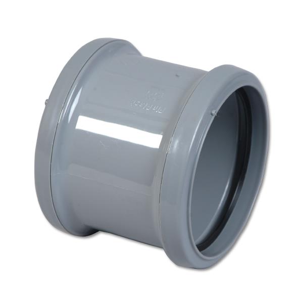 FloPlast Grey Pipe Coupling Double Socket FloPlast Grey Pipe Coupling Double Socket