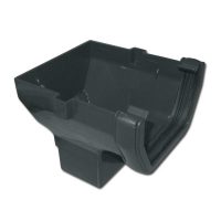 Floplast Anthracite Grey Square Stop End Outlet